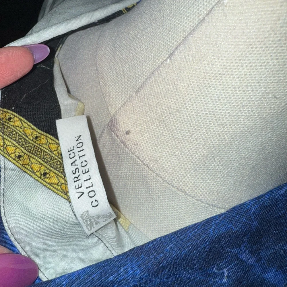 Versace Blue and Green Baroque Blouse - Picture 4 of 5